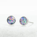 Lora Lavender & Silver Stud Earrings