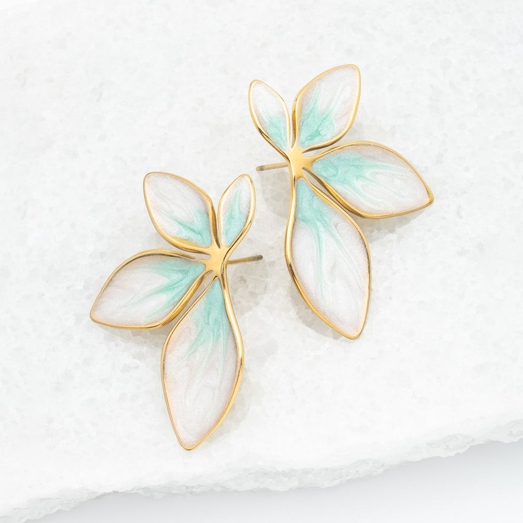 Flourish Mint Leaf Earrings
