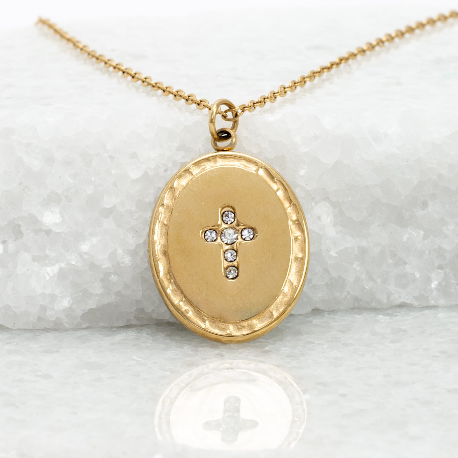 Shine Bright Cross Pendant in Mint