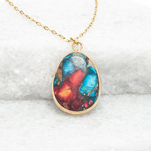 Collier en jaspe mosaïque