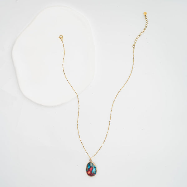 Collier en jaspe mosaïque