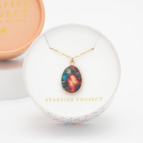 Collier en jaspe mosaïque