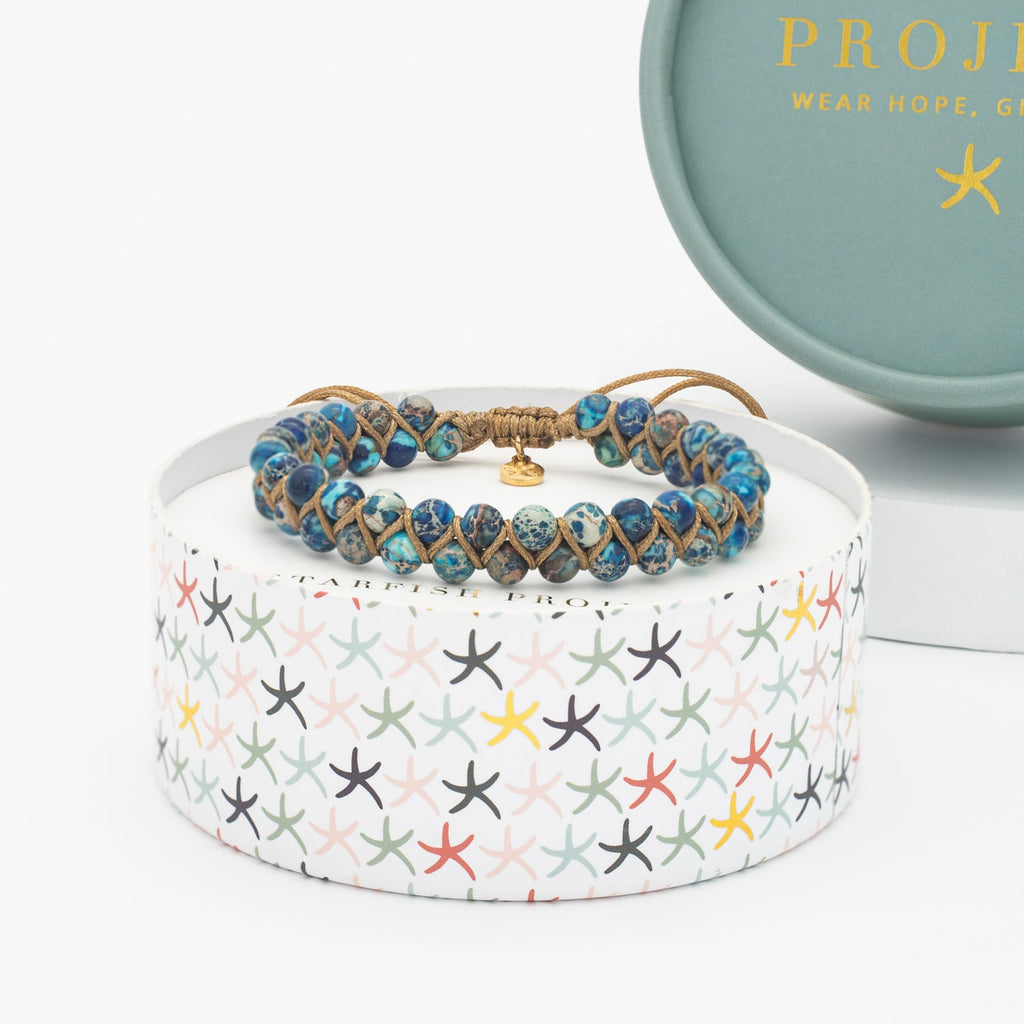 Wear Blue Handwoven Beaded Bracelet