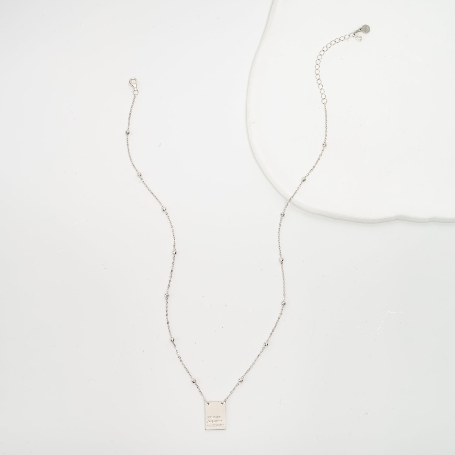 Act Justly Necklace in Sterling Silver